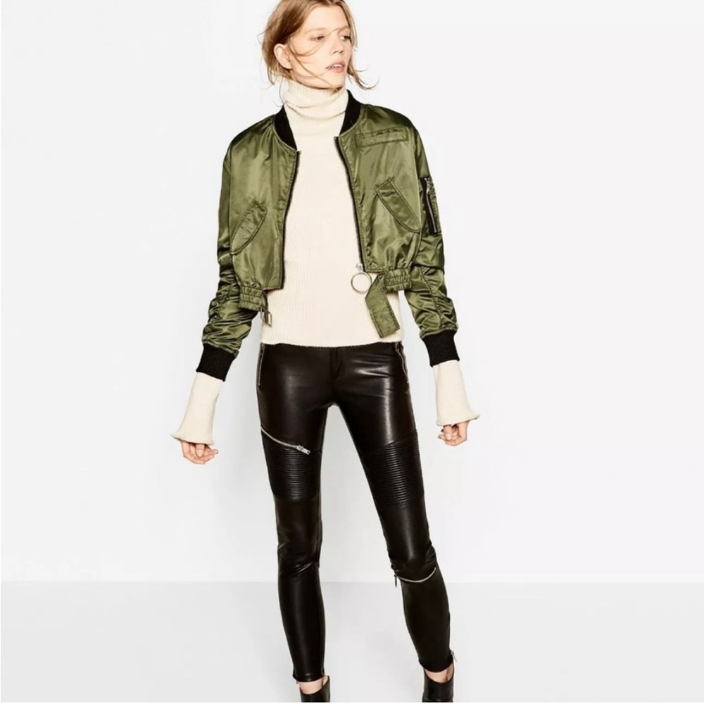 Zara Faux Leather Biker Trousers